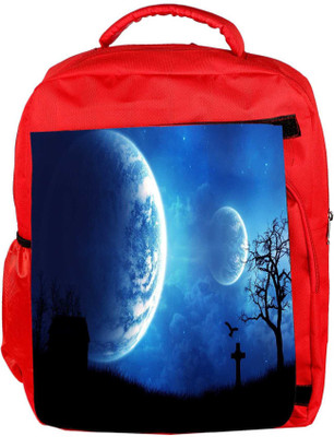

Snoogg Eco Friendly Canvas Multiple Moon Designer Backpack Rucksack School Travel Unisex Casual Canvas Bag Bookbag Satchel 5 L Backpack(Red)