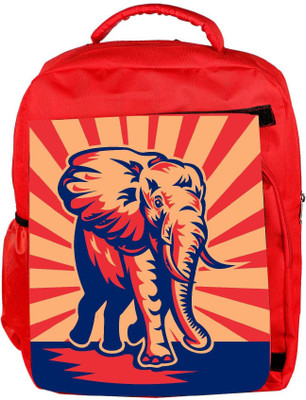 

Snoogg Eco Friendly Canvas African Bull Elephant Charging Backpack Rucksack School Travel Unisex Casual Canvas Bag Bookbag Satchel 5 L Backpack(Red)