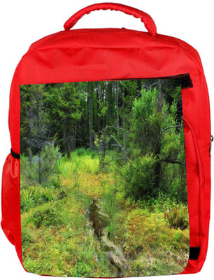 

Snoogg Eco Friendly Canvas Small Pond In Tree Designer Backpack Rucksack School Travel Unisex Casual Canvas Bag Bookbag Satchel 5 L Backpack(Red)