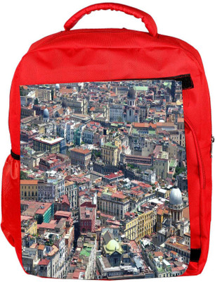 

Snoogg Eco Friendly Canvas Abstract Buildings Designer Backpack Rucksack School Travel Unisex Casual Canvas Bag Bookbag Satchel 5 L Backpack(Red)