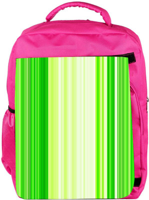 

Snoogg Eco Friendly Canvas Green Strips Designer Backpack Rucksack School Travel Unisex Casual Canvas Bag Bookbag Satchel 5 L Backpack(Pink)