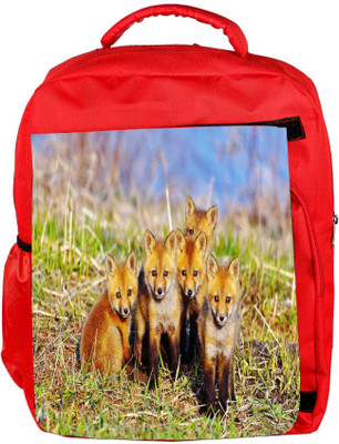 

Snoogg Eco Friendly Canvas Small Foxs Designer Backpack Rucksack School Travel Unisex Casual Canvas Bag Bookbag Satchel 5 L Backpack(Red)