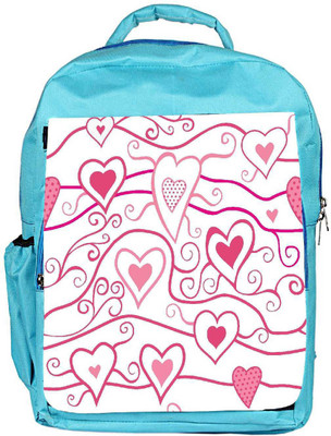 

Snoogg Eco Friendly Canvas Abstract Pink Heart White Pattern Designer Backpack Rucksack School Travel Unisex Casual Canvas Bag Bookbag Satchel 5 L Backpack(Blue)