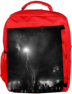 

Snoogg Eco Friendly Canvas Black Thunder Designer Backpack Rucksack School Travel Unisex Casual Canvas Bag Bookbag Satchel 5 L Backpack(Red)