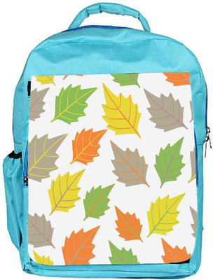 

Snoogg Eco Friendly Canvas Colorful Leaves White Pattern Designer Backpack Rucksack School Travel Unisex Casual Canvas Bag Bookbag Satchel 5 L Backpack(Blue)