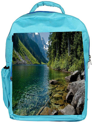 

Snoogg Eco Friendly Canvas Green Water Designer Backpack Rucksack School Travel Unisex Casual Canvas Bag Bookbag Satchel 5 L Backpack(Blue)