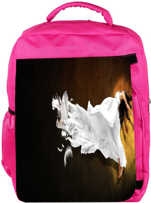 

Snoogg Eco Friendly Canvas Feather Dress Designer Backpack Rucksack School Travel Unisex Casual Canvas Bag Bookbag Satchel 5 L Backpack(Pink)