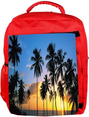 

Snoogg Eco Friendly Canvas Coconuts Trees Designer Backpack Rucksack School Travel Unisex Casual Canvas Bag Bookbag Satchel 5 L Backpack(Red)