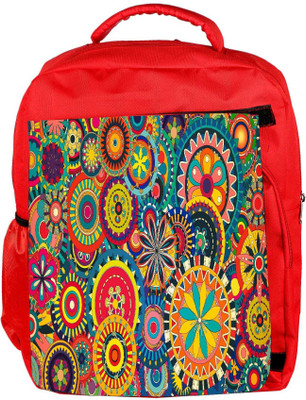 

Snoogg Eco Friendly Canvas Formas Florales Designer Backpack Rucksack School Travel Unisex Casual Canvas Bag Bookbag Satchel 5 L Backpack(Red)