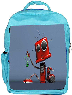 

Snoogg Eco Friendly Canvas Red Cute Machine Designer Backpack Rucksack School Travel Unisex Casual Canvas Bag Bookbag Satchel 5 L Backpack(Blue)