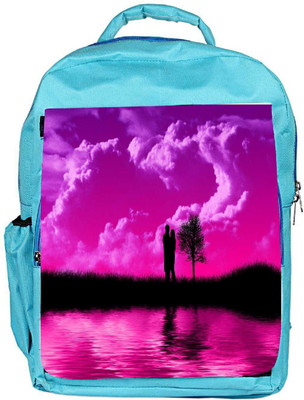 

Snoogg Eco Friendly Canvas Loving Couple Designer Backpack Rucksack School Travel Unisex Casual Canvas Bag Bookbag Satchel 5 L Backpack(Blue)