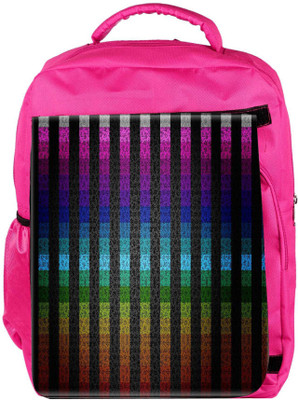

Snoogg Eco Friendly Canvas Colourful Stripe Designer Backpack Rucksack School Travel Unisex Casual Canvas Bag Bookbag Satchel 5 L Backpack(Pink)