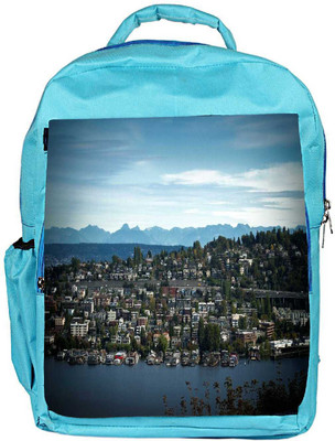 

Snoogg Eco Friendly Canvas Abstract City Designer Backpack Rucksack School Travel Unisex Casual Canvas Bag Bookbag Satchel 5 L Backpack(Blue)