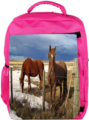 

Snoogg Eco Friendly Canvas Black Parental Horse Designer Backpack Rucksack School Travel Unisex Casual Canvas Bag Bookbag Satchel 5 L Backpack(Pink)