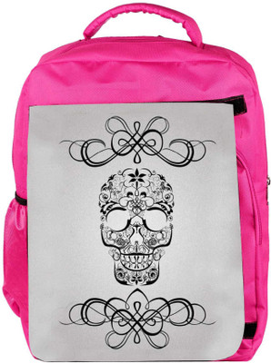

Snoogg Eco Friendly Canvas Skull White 2435 Backpack Rucksack School Travel Unisex Casual Canvas Bag Bookbag Satchel 5 L Backpack(Pink)