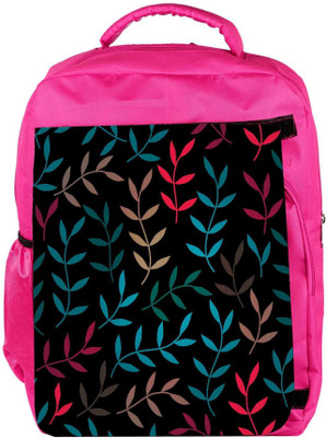 

Snoogg Eco Friendly Canvas Colorful Leaves Branches Designer Backpack Rucksack School Travel Unisex Casual Canvas Bag Bookbag Satchel 5 L Backpack(Pink)