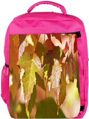 

Snoogg Eco Friendly Canvas Autumn Leaves Backpack Rucksack School Travel Unisex Casual Canvas Bag Bookbag Satchel 5 L Backpack(Pink)