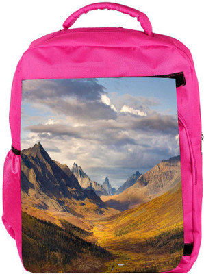 

Snoogg Eco Friendly Canvas Abstract Mountain Nature View Designer Backpack Rucksack School Travel Unisex Casual Canvas Bag Bookbag Satchel 5 L Backpack(Pink)