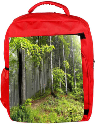 

Snoogg Eco Friendly Canvas Green Leaves Designer Backpack Rucksack School Travel Unisex Casual Canvas Bag Bookbag Satchel 5 L Backpack(Red)