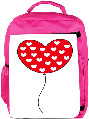 

Snoogg Eco Friendly Canvas Red Heart Balloons Designer Backpack Rucksack School Travel Unisex Casual Canvas Bag Bookbag Satchel 5 L Backpack(Pink)