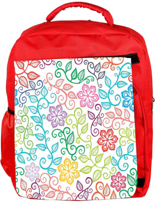 

Snoogg Eco Friendly Canvas Seamless Texture With Flowers And Butterflies Endless Floral Pattern Backpack Rucksack School Travel Unisex Casual Canvas Bag Bookbag Satchel 5 L Backpack(Red)