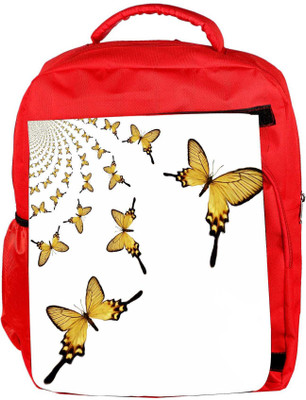 

Snoogg Eco Friendly Canvas Kaleidoscopic Butterflies Backpack Rucksack School Travel Unisex Casual Canvas Bag Bookbag Satchel 5 L Backpack(Red)