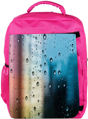 

Snoogg Eco Friendly Canvas Water Drops Designer Backpack Rucksack School Travel Unisex Casual Canvas Bag Bookbag Satchel 5 L Backpack(Pink)