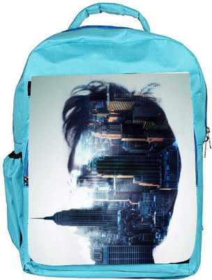 

Snoogg Eco Friendly Canvas City In A Mans Face 2604 Backpack Rucksack School Travel Unisex Casual Canvas Bag Bookbag Satchel 5 L Backpack(Blue)