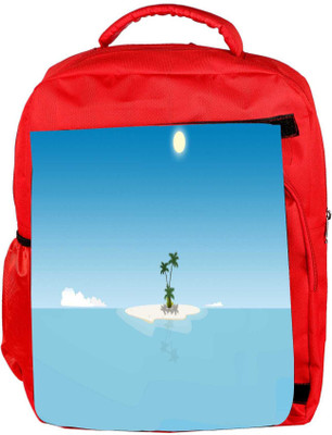 

Snoogg Eco Friendly Canvas Small Island Designer Backpack Rucksack School Travel Unisex Casual Canvas Bag Bookbag Satchel 5 L Backpack(Red)