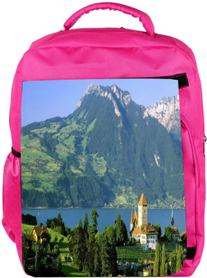 

Snoogg Eco Friendly Canvas Yellow Roof Designer Backpack Rucksack School Travel Unisex Casual Canvas Bag Bookbag Satchel 5 L Backpack(Pink)
