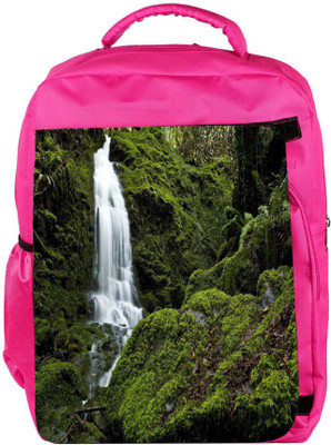 

Snoogg Eco Friendly Canvas Big Waterfall Designer Backpack Rucksack School Travel Unisex Casual Canvas Bag Bookbag Satchel 5 L Backpack(Pink)