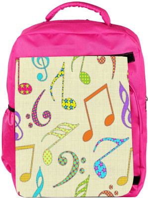 

Snoogg Eco Friendly Canvas Colorful Music Alphabets Designer Backpack Rucksack School Travel Unisex Casual Canvas Bag Bookbag Satchel 5 L Backpack(Pink)