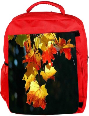 

Snoogg Eco Friendly Canvas Autumn Leaves In Trees Designer Backpack Rucksack School Travel Unisex Casual Canvas Bag Bookbag Satchel 5 L Backpack(Red)