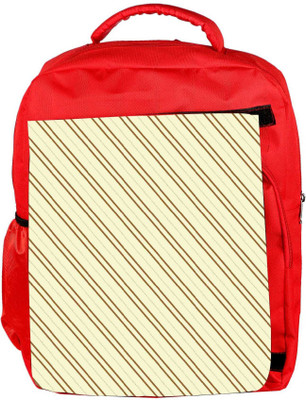 

Snoogg Eco Friendly Canvas Brown Strip Cream Pattern Designer Backpack Rucksack School Travel Unisex Casual Canvas Bag Bookbag Satchel 5 L Backpack(Red)