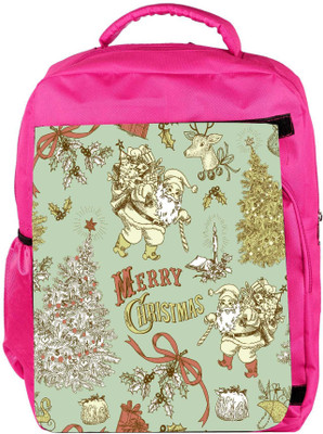 

Snoogg Eco Friendly Canvas Santa Clause Designer Backpack Rucksack School Travel Unisex Casual Canvas Bag Bookbag Satchel 5 L Backpack(Pink)