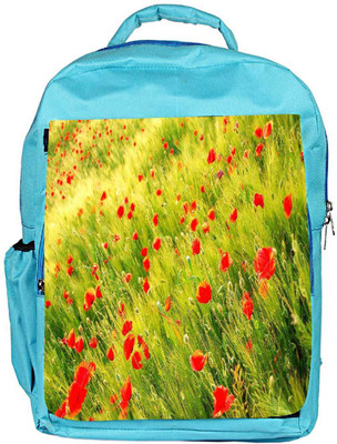 

Snoogg Eco Friendly Canvas Small Red Flowers Designer Backpack Rucksack School Travel Unisex Casual Canvas Bag Bookbag Satchel 5 L Backpack(Blue)