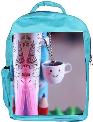 

Snoogg Eco Friendly Canvas Smile Cups Backpack Rucksack School Travel Unisex Casual Canvas Bag Bookbag Satchel 5 L Backpack(Blue)