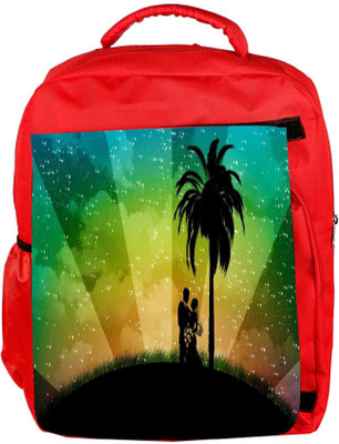 

Snoogg Eco Friendly Canvas Couple Designer Backpack Rucksack School Travel Unisex Casual Canvas Bag Bookbag Satchel 5 L Backpack(Red)