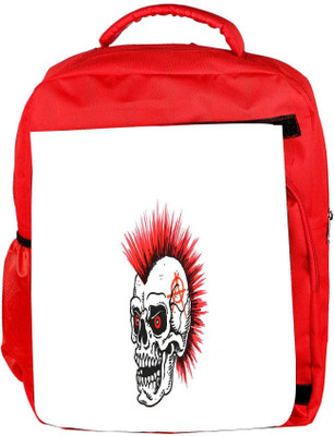 

Snoogg Eco Friendly Canvas Punky Skull Designer Backpack Rucksack School Travel Unisex Casual Canvas Bag Bookbag Satchel 5 L Backpack(Red)