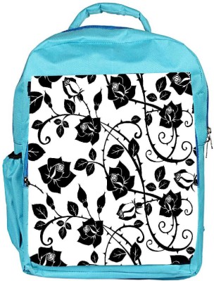 

Snoogg Eco Friendly Canvas Black Roses Leaves Designer Backpack Rucksack School Travel Unisex Casual Canvas Bag Bookbag Satchel 5 L Backpack(Blue)