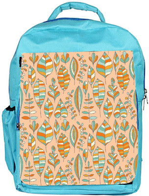 

Snoogg Eco Friendly Canvas Multicolor Cream Leaves Designer Backpack Rucksack School Travel Unisex Casual Canvas Bag Bookbag Satchel 5 L Backpack(Blue)