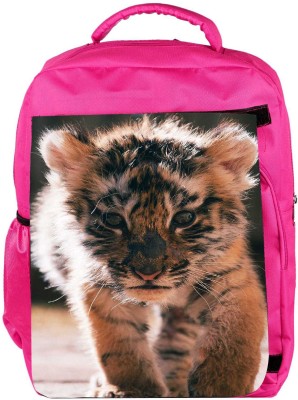 

Snoogg Eco Friendly Canvas Baby Tiger Backpack Rucksack School Travel Unisex Casual Canvas Bag Bookbag Satchel 5 L Backpack(Pink)