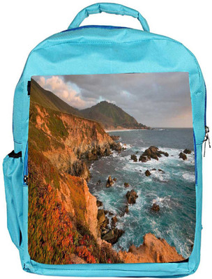 

Snoogg Eco Friendly Canvas Big Rocks In The Sea Designer Backpack Rucksack School Travel Unisex Casual Canvas Bag Bookbag Satchel 5 L Backpack(Blue)