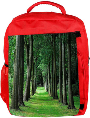 

Snoogg Eco Friendly Canvas Walking Way In Forest Designer Backpack Rucksack School Travel Unisex Casual Canvas Bag Bookbag Satchel 5 L Backpack(Red)