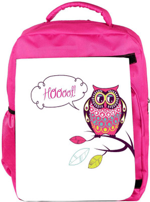 

Snoogg Eco Friendly Canvas Cute Vector Owl Hoooot Card Backpack Rucksack School Travel Unisex Casual Canvas Bag Bookbag Satchel 5 L Backpack(Pink)