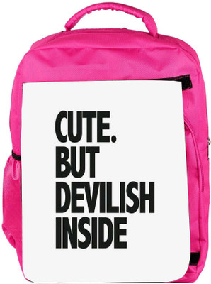 

Snoogg Eco Friendly Canvas Cute But Devilish Inside Backpack Rucksack School Travel Unisex Casual Canvas Bag Bookbag Satchel 5 L Backpack(Pink)