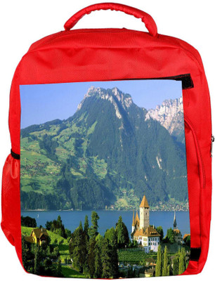 

Snoogg Eco Friendly Canvas Yellow Roof Designer Backpack Rucksack School Travel Unisex Casual Canvas Bag Bookbag Satchel 5 L Backpack(Red)