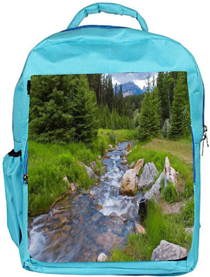 

Snoogg Eco Friendly Canvas Water Flowing Through The Garden Designer Backpack Rucksack School Travel Unisex Casual Canvas Bag Bookbag Satchel 5 L Backpack(Blue)