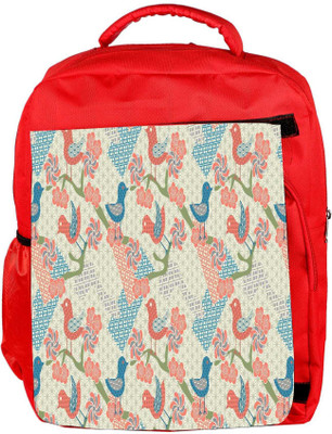 

Snoogg Eco Friendly Canvas Multiple Bird Art Designer Backpack Rucksack School Travel Unisex Casual Canvas Bag Bookbag Satchel 5 L Backpack(Red)