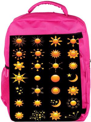 

Snoogg Eco Friendly Canvas Sun Vectors Backpack Rucksack School Travel Unisex Casual Canvas Bag Bookbag Satchel 5 L Backpack(Pink)